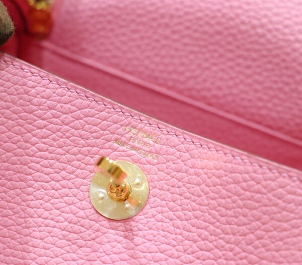 DR96 Factory Mini Lindy Togo Leather Sakura Pink Gold Hardware 20cm Full Handmade