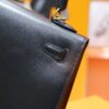 DR96 Factory Kelly Shiny Box Leather CK89 Black Gold Hardware 25cm Full Handmade