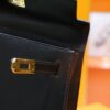 DR96 Factory Kelly Shiny Box Leather CK89 Black Gold Hardware 25cm Full Handmade
