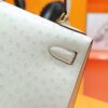 DR96 Factory Kelly Ostrich Leather Wool White Gold Hardware 25cm Full Handmade
