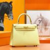 DR96 Factory Kelly Epsom Leather Lemon Yellow Gold Hardware 25cm Full Handmade