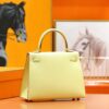 DR96 Factory Kelly Epsom Leather Lemon Yellow Gold Hardware 25cm Full Handmade