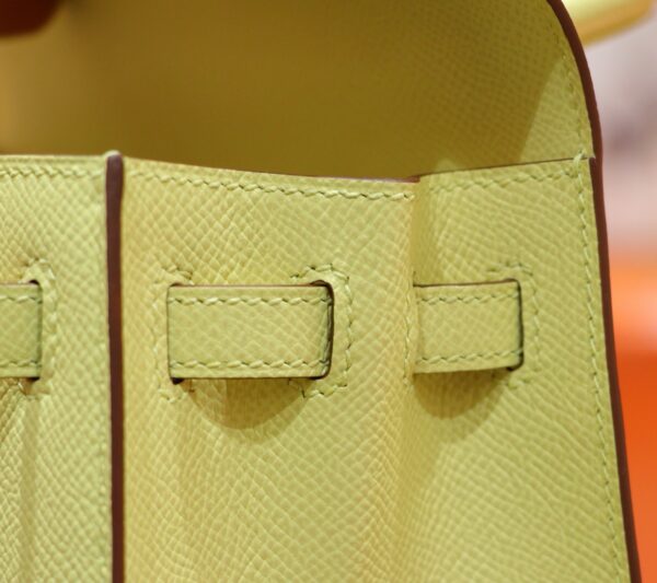 DR96 Factory Kelly Epsom Leather Lemon Yellow Gold Hardware 25cm Full Handmade