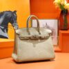 DR96 Factory Birkin Togo Leather Turtledove Khaki Silver Hardware 25cm Full Handmade