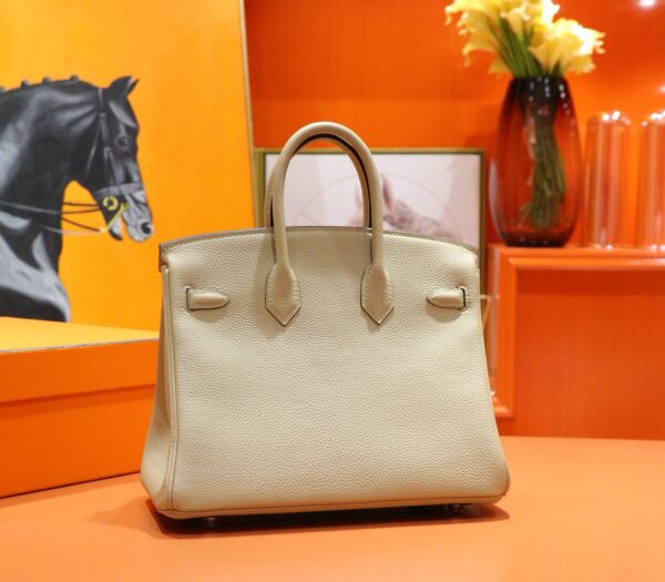 DR96 Factory Birkin Togo Leather Turtledove Khaki Silver Hardware 25cm Full Handmade