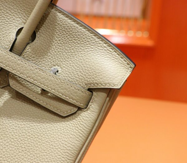 DR96 Factory Birkin Togo Leather Turtledove Khaki Silver Hardware 25cm Full Handmade