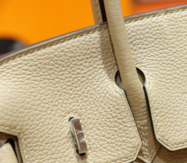 DR96 Factory Birkin Togo Leather Turtledove Khaki Silver Hardware 25cm Full Handmade