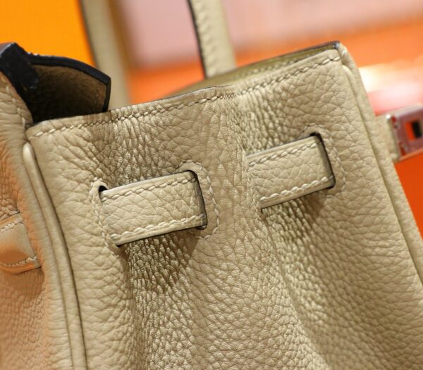DR96 Factory Birkin Togo Leather Turtledove Khaki Silver Hardware 25cm Full Handmade