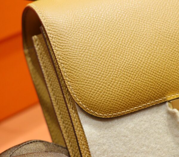 DR96 Factory Constance Epsom Leather Tea Khaki Gold Hardware 18cm Full Handmade