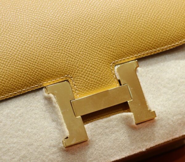 DR96 Factory Constance Epsom Leather Tea Khaki Gold Hardware 18cm Full Handmade