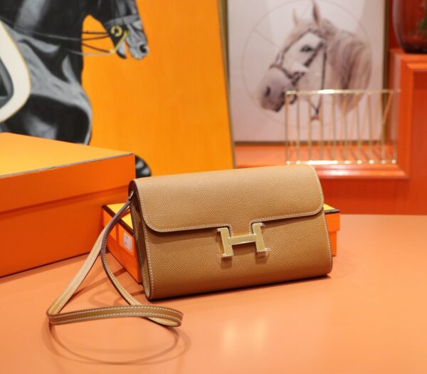 DR96 Factory Constance To Go Epsom Leather Golden Brown Gold Hardware 20cm Full Handmade