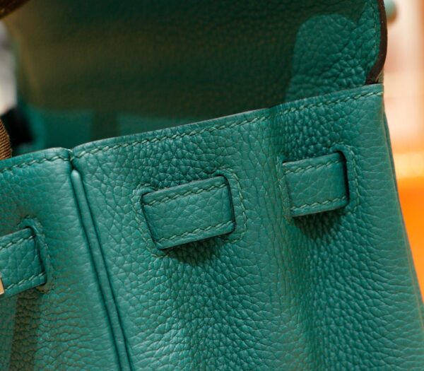 DR96 Factory Kelly Togo Leather Peacock Green Silver Hardware 25cm Full Handmade