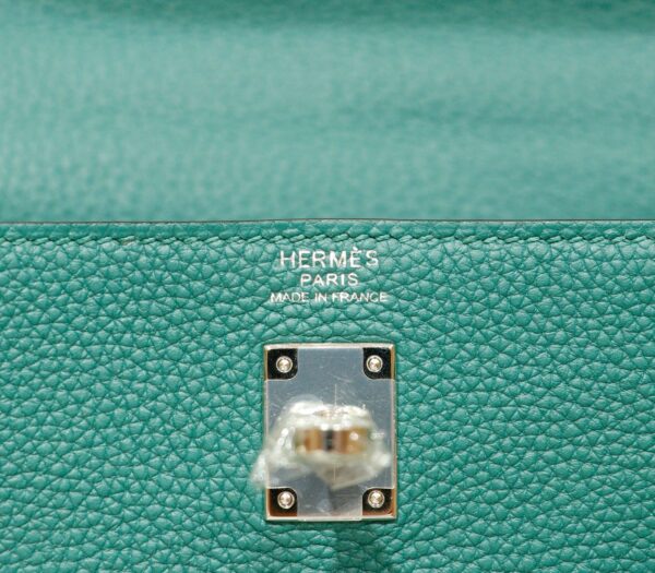 DR96 Factory Kelly Togo Leather Peacock Green Silver Hardware 25cm Full Handmade