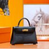 DR96 Factory Mini Kelly Swift Leather CK89 Black Gold Hardware 19cm Full Handmade
