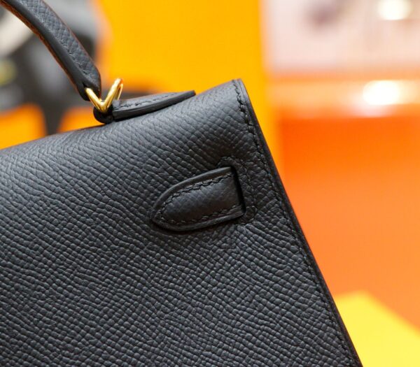 DR96 Factory Mini Kelly Swift Leather CK89 Black Gold Hardware 19cm Full Handmade