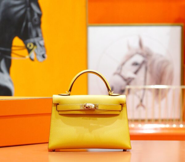 DR96 Factory Mini Kelly Swift Leather Amber Yellow Gold Hardware 19cm Full Handmade