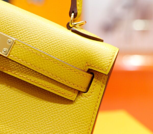 DR96 Factory Mini Kelly Swift Leather Amber Yellow Gold Hardware 19cm Full Handmade