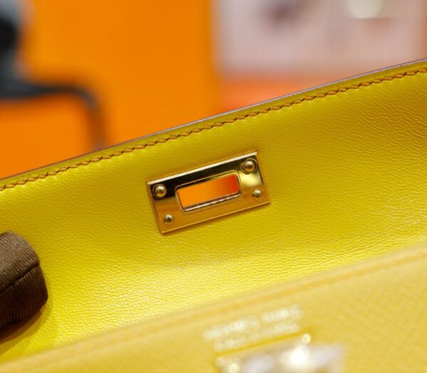 DR96 Factory Mini Kelly Swift Leather Amber Yellow Gold Hardware 19cm Full Handmade