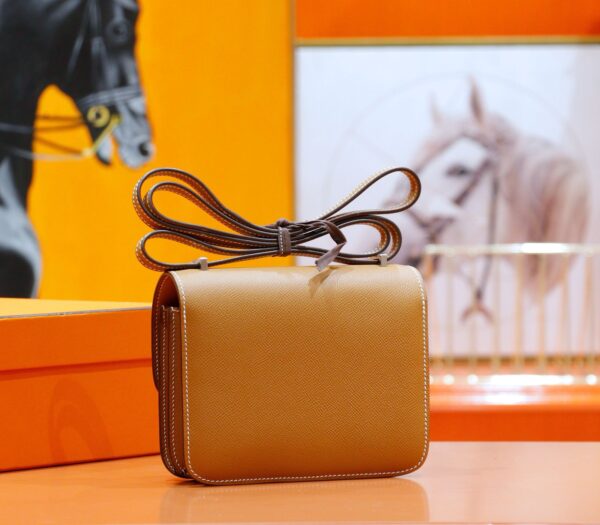 DR96 Factory Conatance Epsom Leather Gold Brown Silver Hardware 18cm Full Handmade
