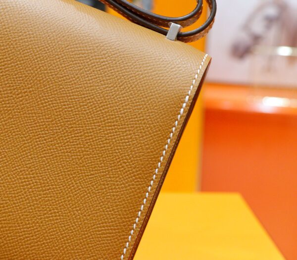 DR96 Factory Conatance Epsom Leather Gold Brown Silver Hardware 18cm Full Handmade