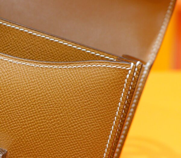 DR96 Factory Conatance Epsom Leather Gold Brown Silver Hardware 18cm Full Handmade