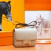 DR96 Factory Conatance Epsom Leather Turtledove Grey Silver Hardware 18cm Full Handmade