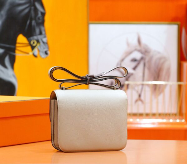 DR96 Factory Conatance Epsom Leather Turtledove Grey Silver Hardware 18cm Full Handmade