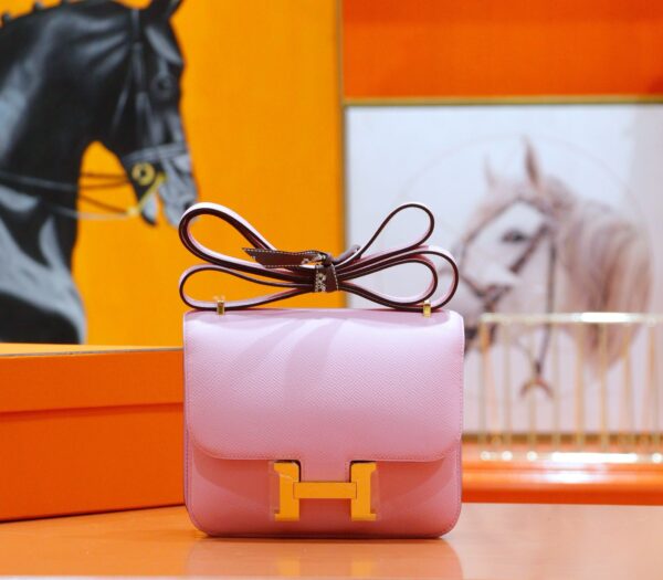 DR96 Factory Conatance Epsom Rose Purple Pink Gold Hardware 18cm Full Handmade