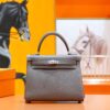 DR96 Factory Kelly Togo Leather Medium Grey Silver Hardware 25cm Full Handmade