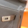 DR96 Factory Kelly Togo Leather Medium Grey Silver Hardware 25cm Full Handmade