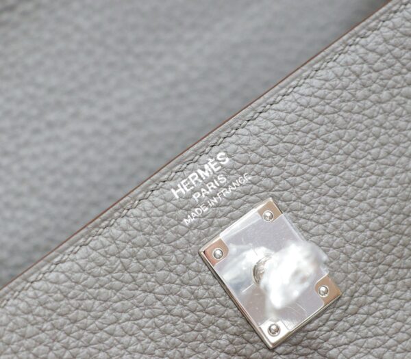 DR96 Factory Kelly Togo Leather Medium Grey Silver Hardware 25cm Full Handmade