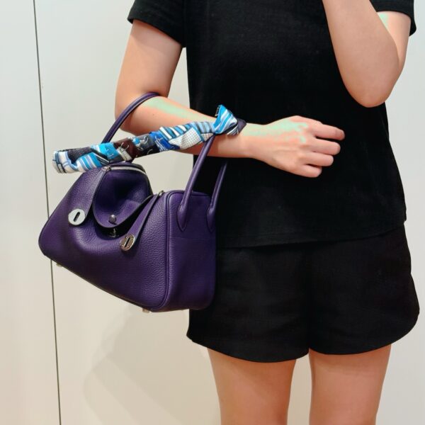 DR96 Factory Lindy Togo Leather Nobel Purple Silver Hardware 26cm Full Handmade