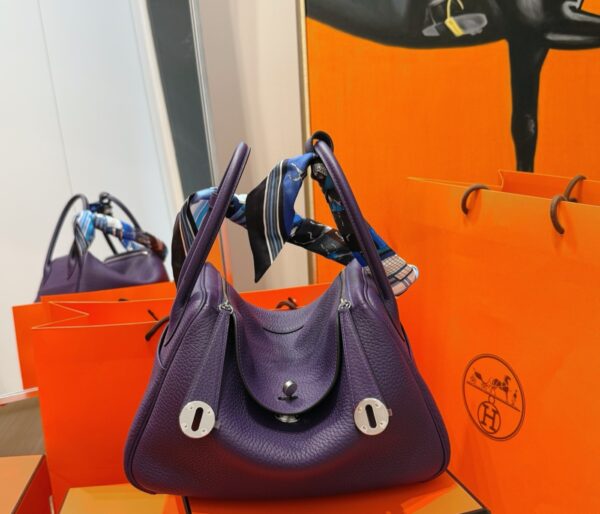DR96 Factory Lindy Togo Leather Nobel Purple Silver Hardware 26cm Full Handmade