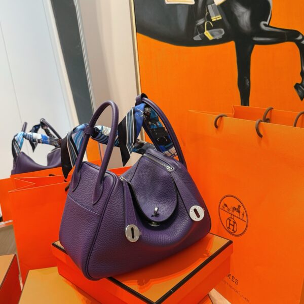 DR96 Factory Lindy Togo Leather Nobel Purple Silver Hardware 26cm Full Handmade