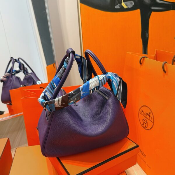 DR96 Factory Lindy Togo Leather Nobel Purple Silver Hardware 26cm Full Handmade