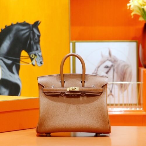 DR96 Factory Birkin Togo Leather CK37 Golden Brown Gold Hardware 25cm Full Handmade