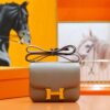 DR96 Factory Constance Epsom Leather Khaki Grey Gold Hardware 18cm Full Handmade