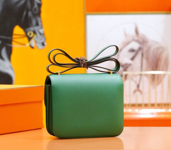 DR96 Factory Constance Epsom Leather Bamboo Green Gold Hardware 18cm Full Handmade