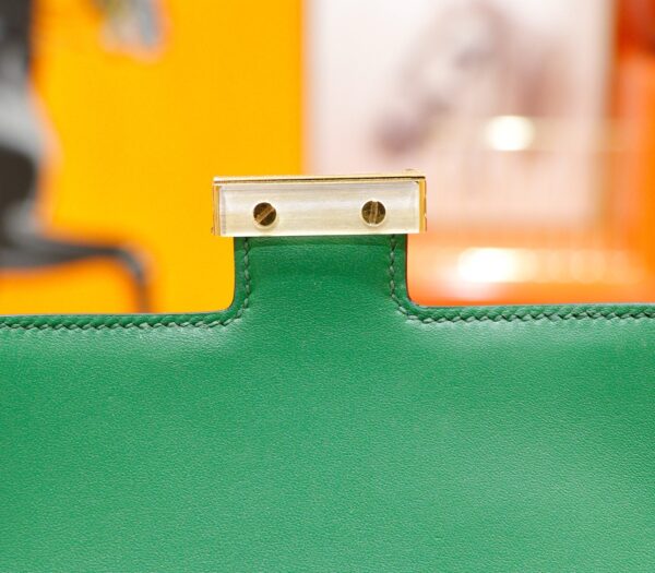 DR96 Factory Constance Epsom Leather Bamboo Green Gold Hardware 18cm Full Handmade