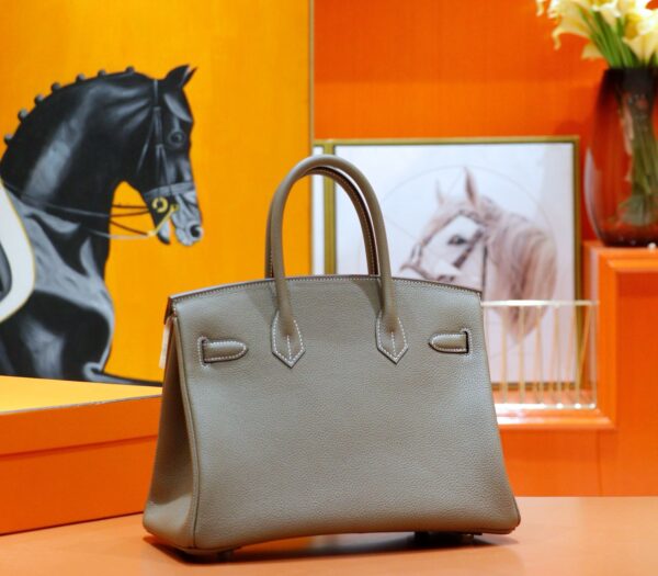DR96 Factory Birkin Togo Leather CK18 Etoupe Grey Silver Hardware 30cm Full Handmade