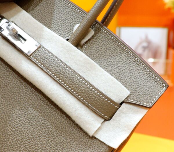 DR96 Factory Birkin Togo Leather CK18 Etoupe Grey Silver Hardware 30cm Full Handmade