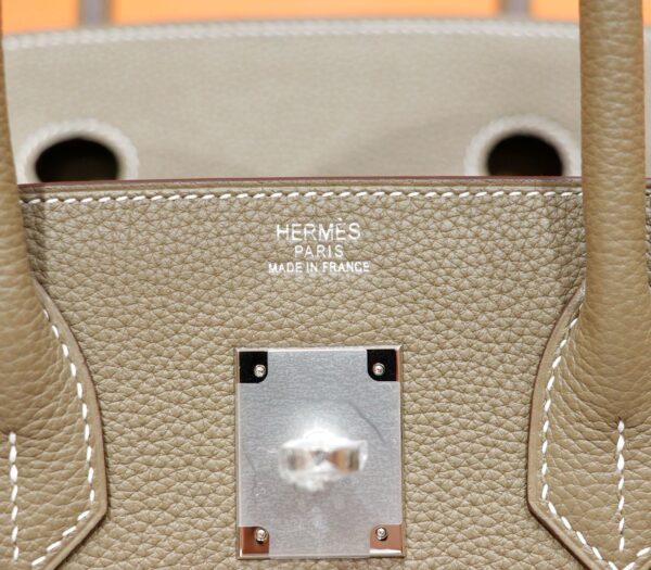 DR96 Factory Birkin Togo Leather CK18 Etoupe Grey Silver Hardware 30cm Full Handmade