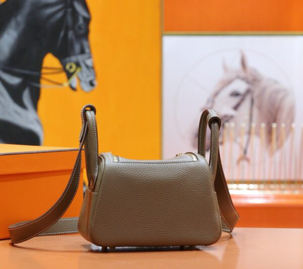 DR96 Factory Mini Lindy Togo Leather CK18 Etoupe Grey Gold Hardware 20cm Full Handmade