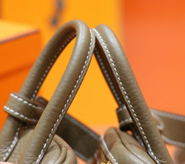 DR96 Factory Mini Lindy Togo Leather CK18 Etoupe Grey Gold Hardware 20cm Full Handmade