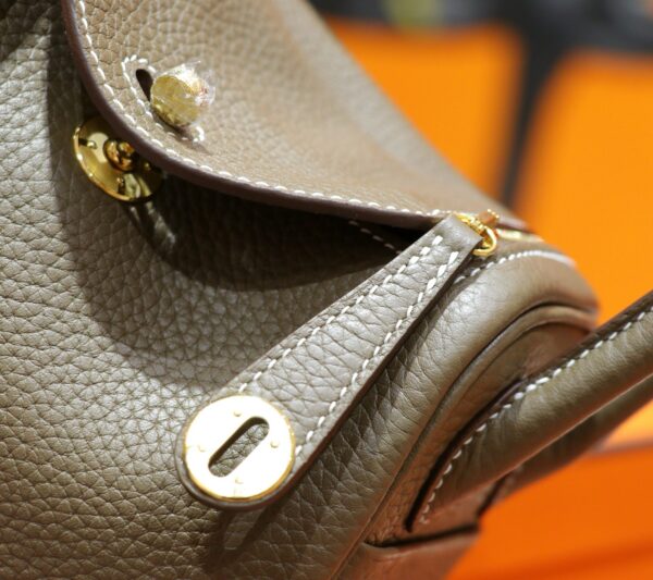 DR96 Factory Mini Lindy Togo Leather CK18 Etoupe Grey Gold Hardware 20cm Full Handmade