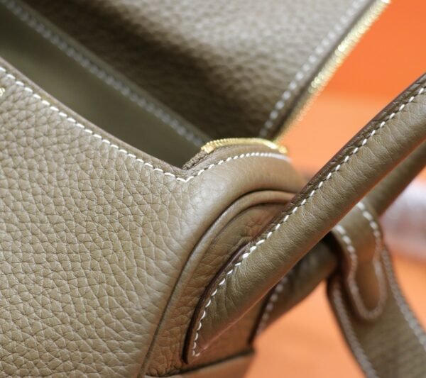 DR96 Factory Mini Lindy Togo Leather CK18 Etoupe Grey Gold Hardware 20cm Full Handmade