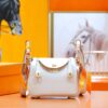DR96 Factory Mini Lindy Togo Leather CK10 Cream White Gold Hardware 20cm Full Handmade