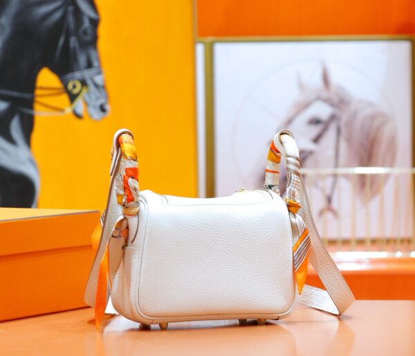 DR96 Factory Mini Lindy Togo Leather CK10 Cream White Gold Hardware 20cm Full Handmade