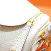 DR96 Factory Mini Lindy Togo Leather CK10 Cream White Gold Hardware 20cm Full Handmade