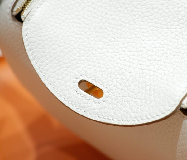 DR96 Factory Mini Lindy Togo Leather CK10 Cream White Gold Hardware 20cm Full Handmade